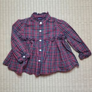 Ralph Lauren Ruffle-Collar Tartan Plaid Babydoll
